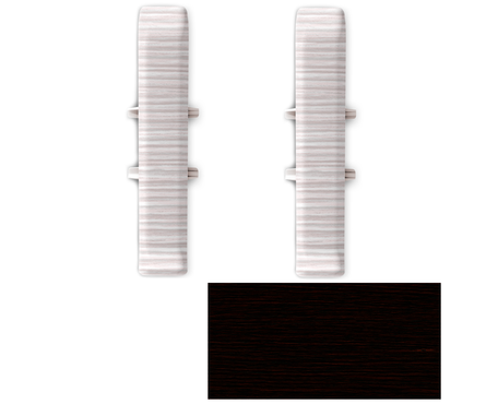 Угол ПВХ соединительный для плинтуса напольного 85 мм Венге темный ИДЕАЛ Деконика (2 шт/флоупак) Фотография_0