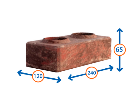 Кирпич облицовочный Ermix Фактурный трехцветный, 240х120х65 мм, гиперпрессованный Фотография_1