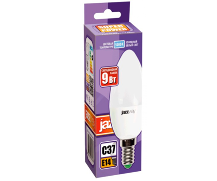 Лампа светодиодная 9 Вт Свеча Е14 5000К 820лм 230В JazzWay 2859488A Фотография_1