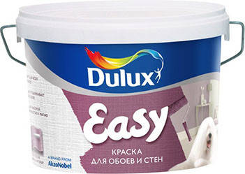 Краска ВД Dulux EASY bs BС для обоев и стен 4,5л