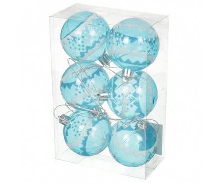 Набор шаров SY16-30, голубые прозрачные, диаметр 6 см (6 шт) Фотография_0