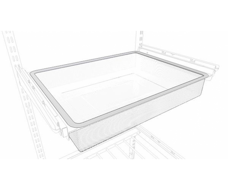 Корзина мелкосетчатая для гардеробной системы металлическая 535х410х85 мм белая ПАКС Титан Фотография_1