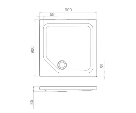 Поддон акриловый квадрат 900х900мм Орион (ножки, сифон) ТРИТОН Фотография_8