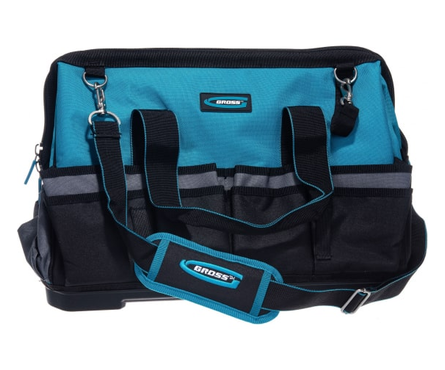 Сумка для инструмента 42 кармана, 475х260х360 мм пластик. дно, наплечный ремень Handwerker GROSS Фотография_1