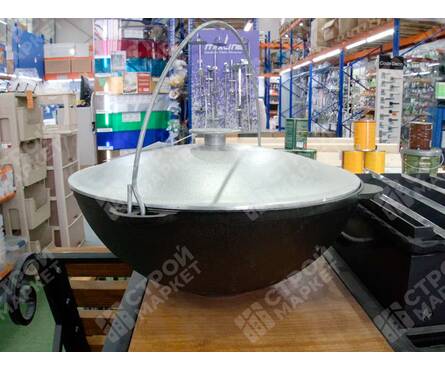 Казан чугунный 12 л татарский с алюминиевой крышкой d400, с дужкой ГАРДАРИКА Фотография_2