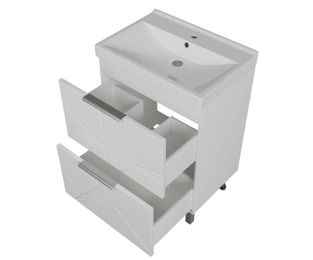 Тумба для ванной Гранд-60 белый с умывальником Fest-60 (ПВХ) Фотография_1