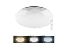 Светильник FERON LED ДБО-60w, матовый, с эффектом звездного неба, регулировка цветовой температуры, 3000-6500К, с пультом и таймером выключения