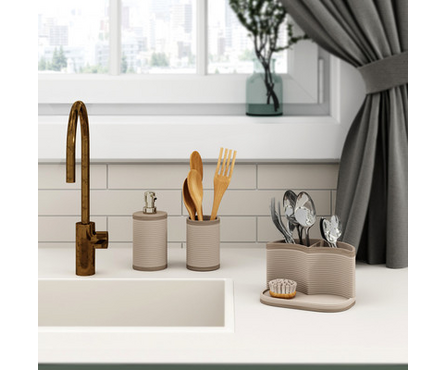 Набор аксессуаров для ванной комнаты бежевый 23-6106 Delphinium Фотография_2