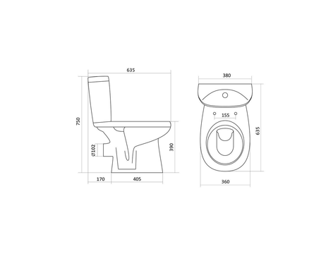 Унитаз-компакт Santek «Анимо» фарфор (прямой выпуск, нижняя подв., полипропиленовое сиденье, 1 кнопка слива) Фотография_4