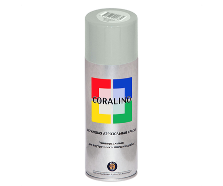 Краска аэрозольная CORALINO, светло-серый (RAL7035) 520 мл Фотография_0