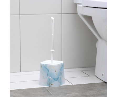 Ершик для унитаза напольный пластиковый белый Акварель Фотография_1