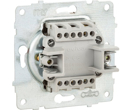 Выключатель 3-кл мокко QUANTUM OVIVO Фотография_1