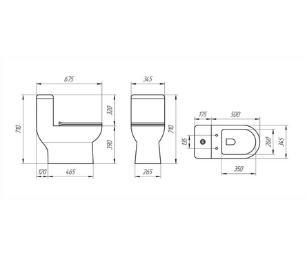 Унитаз-монолит SM9601R бозободковый тонкое сиденье ДП (с гофрой и подводкой) EVA GOLD Фотография_3