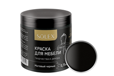 Краска для мебели SOLEX черный матовый 0.75 кг