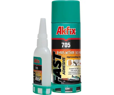 Клей-экспресс двухкомпонентный AKFIX 705 аэрозоль 400 мл+тюбик 100 мл Фотография_0