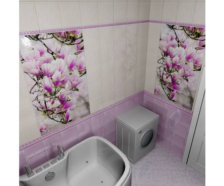 Панель ПВХ NOVITA Магнолия 3D 2700*250*9 мм, сиреневая Фотография_1