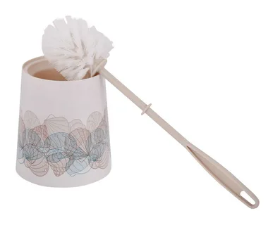 Ершик для унитаза напольный пластиковый бежевый Ракушки Фотография_1