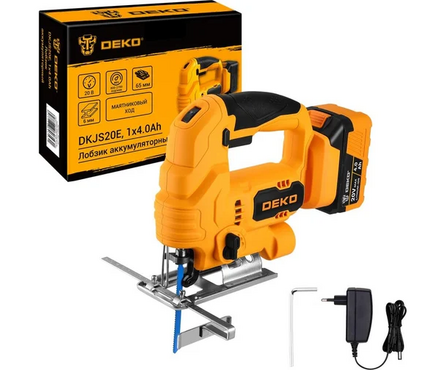 Лобзик 20 В 1х4.0 Ач 0-3000 об/мин, пропил 65 мм DKJS20E DEKO Фотография_3