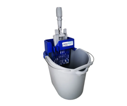 Швабра для пола в комплекте насадка Моп, держатель с моющей насадкой, ведро с отжимом 10 л РОСМОП Фотография_2