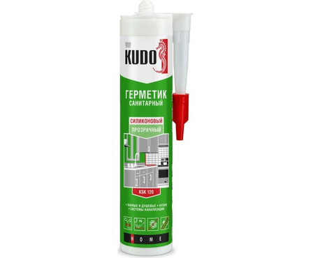 Герметик KUDO KSK-120 силиконовый, санитарный, прозрачный, 280 мл Фотография_0
