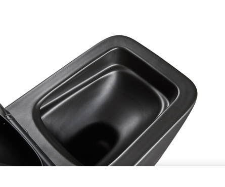 Унитаз подвесной безободковый K633ВМ черный матовый сиденье тонкое ДП крепления EVA GOLD Фотография_1