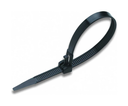 Хомуты нейлоновые черные 7.6х200 мм многоразовые (100 шт) Фотография_0