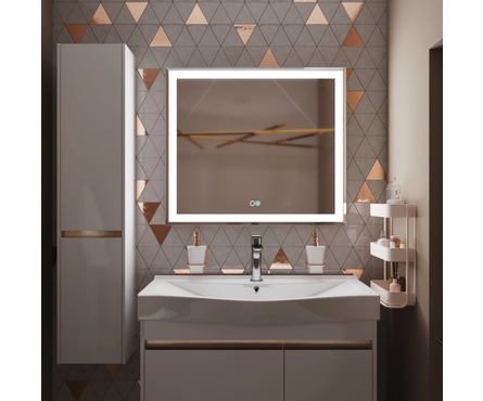 Зеркало 800x700 мм Минио-2 сенсорный выключатель, светодиод. подсветка + подогрев MIXLINE Фотография_2