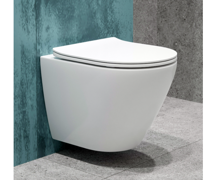 Унитаз подвесной безободковый K505 сиденье тонкое ДП, крепления EVA GOLD Фотография_3