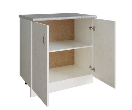 Стол-тумба кухонный распашные дверцы со столешницей 80 см ЛДСП белый мрамор Фотография_1