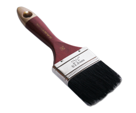 Кисть плоская Santool Мастер 2.5 черная, натуральная щетина, деревянная ручка, 63 мм Фотография_0