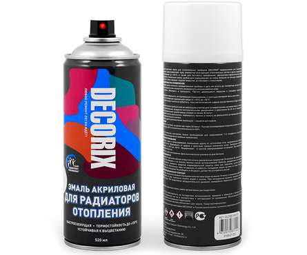 Эмаль для радиаторов DECORIX белая, глянцевая, 520 мл Фотография_1