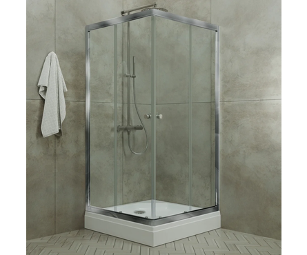 Душевое ограждение квадрат 900х900х2020х4 мм низкий поддон+сифон Вента-Хром ТРИТОН Фотография_2