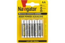 Элемент питания Navigator алкалиновая R06 АА (4 штуки)