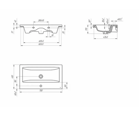 Тумба для ванной Одри 70 с умывальником COMO 70 Фотография_6