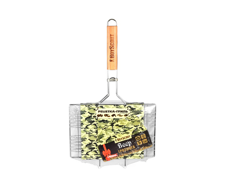 Решетка-гриль усиленная хром 34х22х2.5 см + веер для мангала Фотография_1