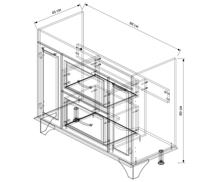 Тумба для ванной Модерн 100 белая с умывальником Модерн 105 Фотография_2