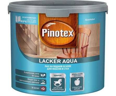 Лак для дерева мебели и посуды PINOTEX OMNITEX Lacker aqua 10 матовый 2.7 л Фотография_0