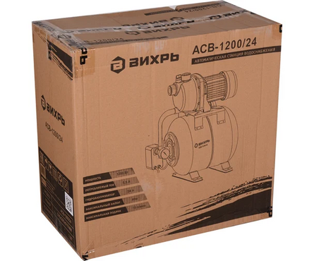 Станция насосная АСВ-1200/24 (1200 Вт, напор 40 м, 24 л, бак 70 л/мин) ВИХРЬ Фотография_9