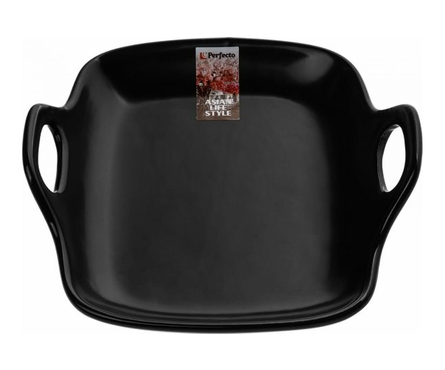 Тарелка-блюдо керамическая ASIAN 19х18.5х4.7 см, черная  Фотография_0