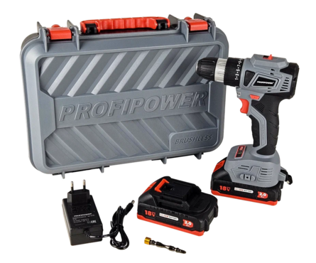 Дрель-шуруповерт бесщеточный 18 В 2 шт Li-ion акк. 2 Ач, 40 Нм, з.у. кейс MKBL-18BТ PROFIPOWER Фотография_4
