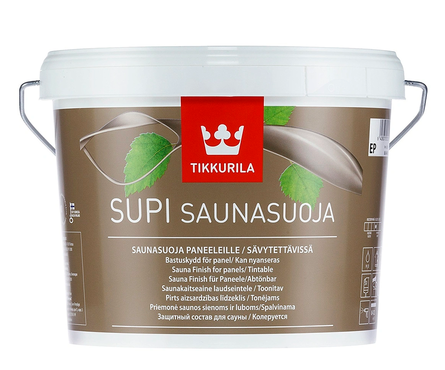 Лак для саун Tikkurila Supi Saunasuoja полуматовый, бесцветный (2.7 л) Фотография_0