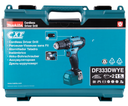 Дрель-шуруповерт MAKITA DF333DWYE 12В, 2 шт. аккумулятора, 1.5 Ач, 30 Нм Фотография_9