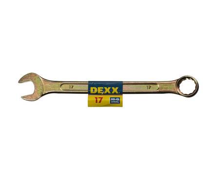Ключ комбинированный гаечный DEXX, желтый цинк, 17 мм Фотография_0