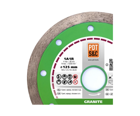 Диск алмазный 125х22.2х1.4 мм отрезной для сухой резки по граниту GRANITE БАИ Фотография_1