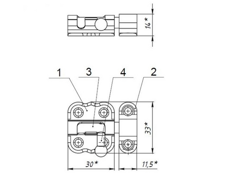 Шпингалет дверной ЗТ2-30 цинк МЕТАЛЛИСТ Фотография_1