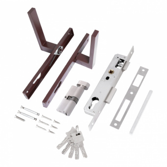 Замок врезной 8520.02.8017 для калитки с ручками коричневый СТАНДАРТ Фотография_2