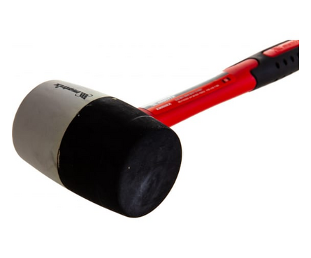 Киянка резиновая 450 г черно-белая фибергласовая рукоятка MATRIX Фотография_3