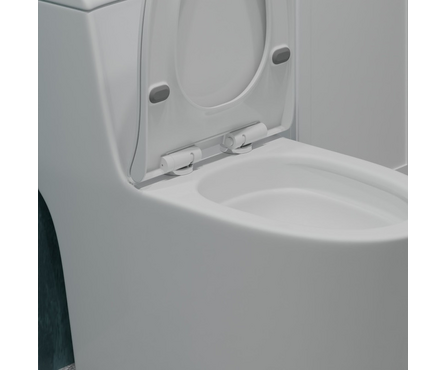 Унитаз-монолит Т1087 безободковый тонкое сиденье ДП круговой смыв (с гофрой и подводкой) EVA GOLD Фотография_3