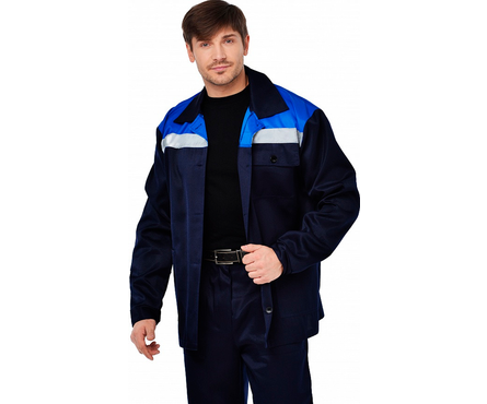 Костюм ВОСХОД (куртка + брюки) смесовая ткань цвет синий-василек (104-108/170-176) Фотография_0