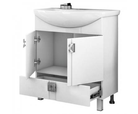 Тумба для ванной Mixline «Квадро 75» с умывальником «Элеганс-75» (ПВХ) Фотография_1